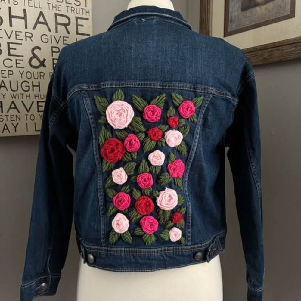 Girls Jean Jacket 10/12P, Embroidered